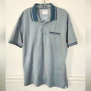 Denim & Flower Men's Blue Gray‎ Polo Shirt XL